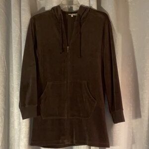 Chico's Spa Chocolate Brown Zip-Up Jacket Sz 2. FREE SHIPPING!